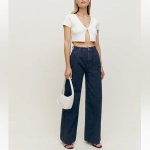 Reformation Miami Pleated Trouser Jeans Tatum Size 25